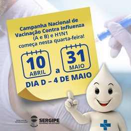Campanha Nacional de Vacinação contra a gripe tem início na próxima quarta-feira