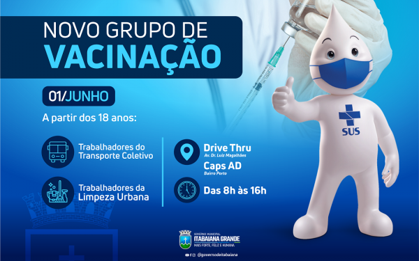 Imunização: Itabaiana vacinará os trabalhadores da Limpeza Urbana e do Transporte Coletivo Rodoviário