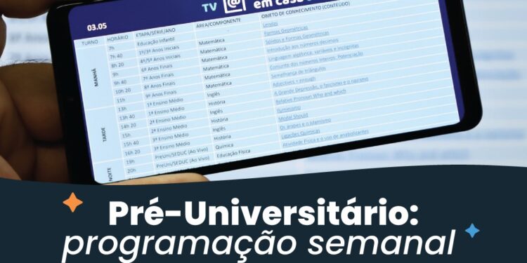 Plantão do Enem: disponível programação semanal de videoaulas do Pré-Universitário Seduc