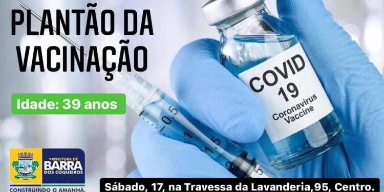 Barra dos Coqueiros realiza plantão da vacina conta covid-19 neste sábado, 17
