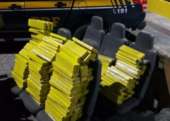 PRF apreende cerca de 195 quilos de maconha dentro de um micro-ônibus em Socorro