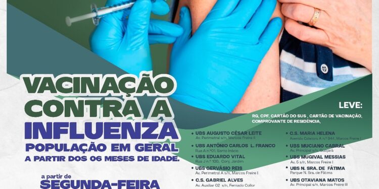 Prefeitura de Socorro iniciará vacinação contra Influenza para população em geral nesta segunda, 12