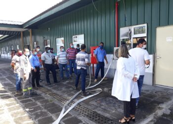Profissionais da Maternidade Nossa Senhora de Lourdes participam de treinamento e testagem do sistema de prevenção de incêndios