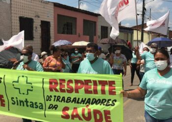 “Apitaço” nas ruas de Maruim marca sexto dia de greve dos trabalhadores da saúde
