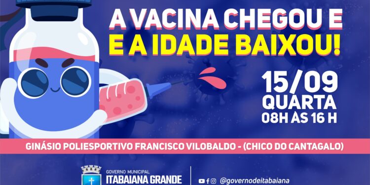 Imunização: Itabaiana vacinará adolescentes de 15 a 17 anos sem comorbidades