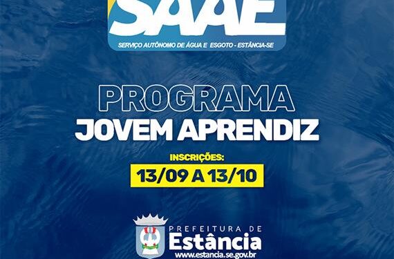 Estância: SAAE lança edital para Programa Jovem Aprendiz