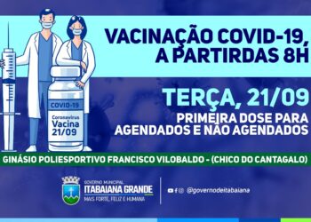 Itabaiana continua vacinação dos adolescentes de 15 a 17 anos, nesta terça-feira (21)