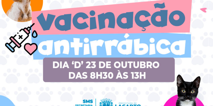 Prefeitura de Lagarto realizará Dia ‘D’ da Campanha de Vacinação Antirrábica neste sábado