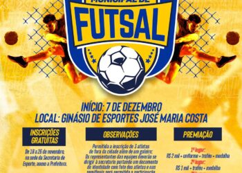 Prefeitura de Simão Dias abre inscrições para o 1º Campeonato Municipal de Futsal