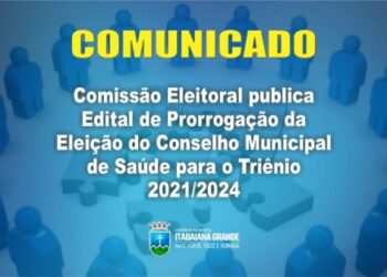 Itabaiana: Comissão Eleitoral publica Edital de Prorrogação da Eleição do Conselho Municipal de Saúde para o Triênio 2021-2024