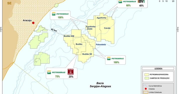 Petrobras declara comercialidade de 7 campos de exploração na bacia SE-AL