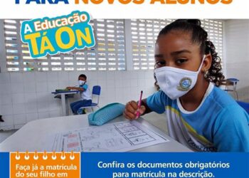 Abertas matrículas para rede pública municipal de ensino