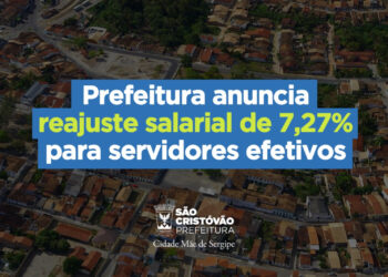 Prefeitura de São Cristóvão anuncia reajuste salarial de 7,27% para servidores efetivos