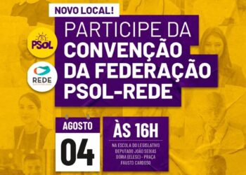 Convenção da Federação PSOL-REDE acontece nesta quinta-feira, 4, na Escola do Legislativo Deputado João Seixas Dória