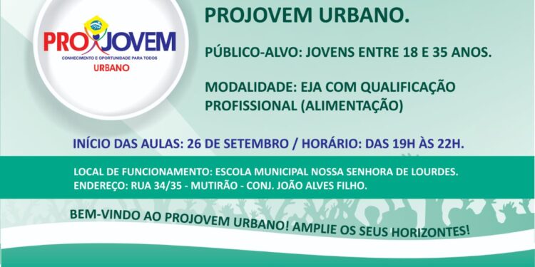 Prefeitura de Socorro abre matrículas para o Projovem Urbano