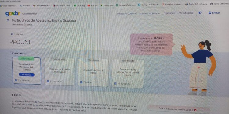 Inscrições na lista de espera do ProUni ocorrem entre 21 e 22 de setembro