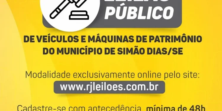 Simão Dias lança edital de leilão público de veículos e sucatas