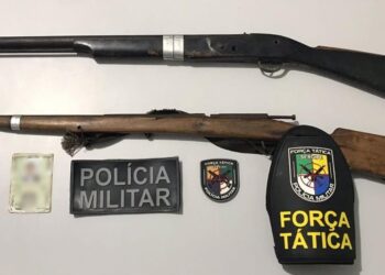 PM cumpre mandado de prisão e apreende espingardas em Canindé de São Francisco