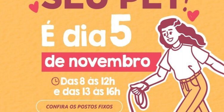 Campanha antirrábica terá 29 Postos Fixos neste sábado, 5