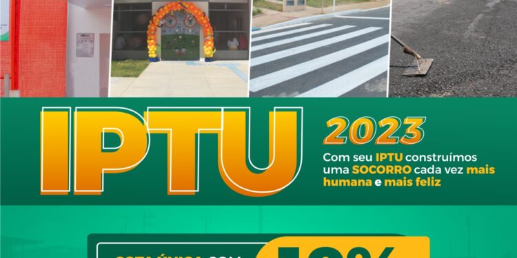 Prefeitura de Socorro disponibiliza calendário para pagamento do IPTU 2023