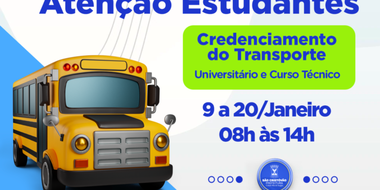 Prefeitura de São Cristóvão abre cadastramento para transporte universitário a partir da próxima segunda (09)