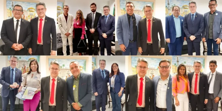 Senador Alessandro Vieira recepciona caravana de prefeitos sergipanos em seu gabinete, em Brasília