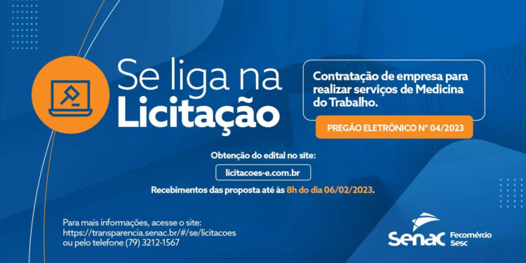 Senac/SE realiza Pregão Eletrônico para a contratação de serviços de Medicina do Trabalho