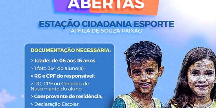 Prefeitura de Lagarto informa: Estação Cidadania – Esporte Athila de Souza Paixão está com as inscrições abertas