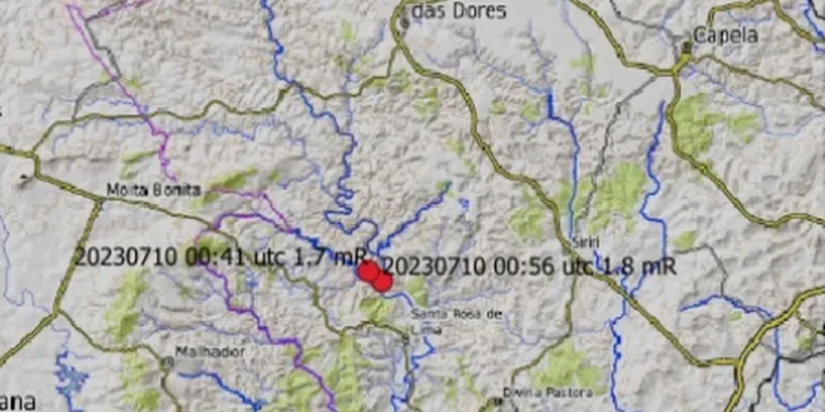 Dois tremores de terra são registrados em Nossa Senhora da Glória