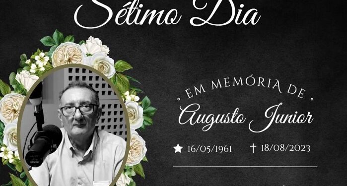 Missa de 7º dia do radialista Augusto Júnior acontece hoje no Orlando Dantas