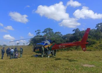 PM e GTA localizam e resgatam homem que sofreu AVC em área de mata de Laranjeiras