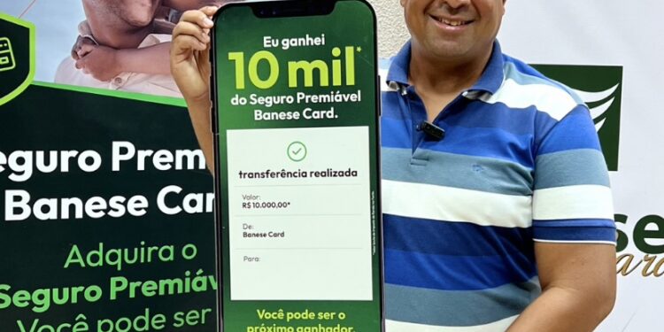 Marinheiro é o ganhador do prêmio de R$ 10 mil do ‘Seguro Premiável Banese Card’