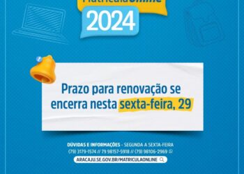 Renovação de matrícula da rede municipal de ensino de Aracaju deve ser feita até o dia 29