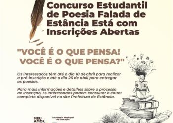 Concurso Estudantil de Poesia Falada de Estância Está com Inscrições Abertas