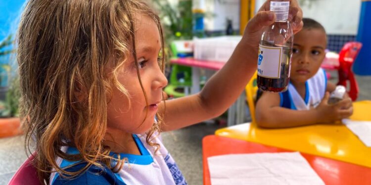 Alunos da Emei Dr. José Calumby produzem repelentes em ação educativa de combate à dengue