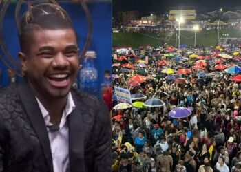 Multidão lota arena em Salvador para celebrar vitória de Davi no BBB 24