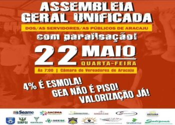 Servidores de Aracaju chamam assembleia geral em frente à Câmara de Vereadores