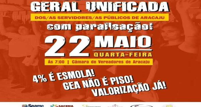 Servidores de Aracaju chamam assembleia geral em frente à Câmara de Vereadores