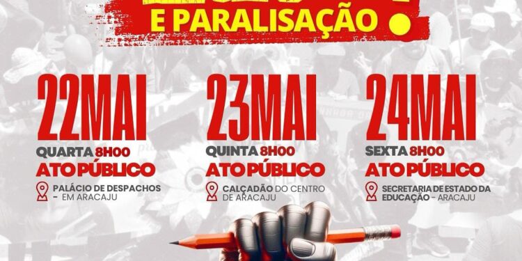 Professoras e professores da Rede Estadual de Ensino paralisam suas atividades por 3 dias, a partir desta quarta-feira