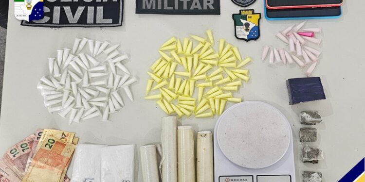 Ação conjunta resulta na prisão de casal por suspeita de tráfico de drogas em Itabaiana