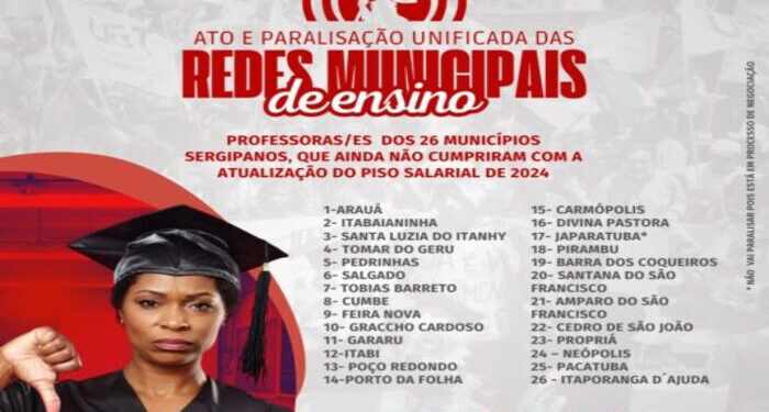 Professores de 26 municípios vão fazer ato pra cobrar atualização do piso