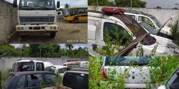 Cemitério de veículos: população denuncia abandono da frota de veículos públicos no município de Canhoba