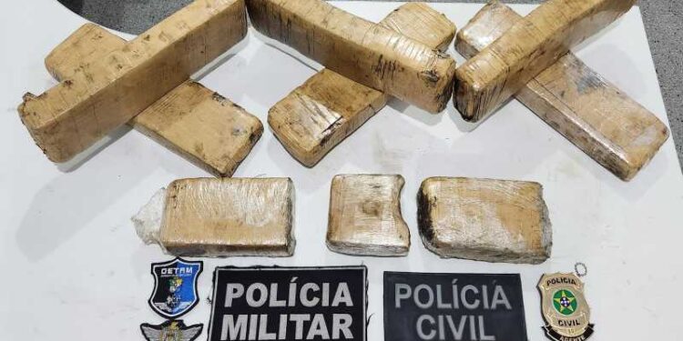 Ação conjunta prende homem transportando cerca de 10kg de maconha em veículo na cidade de Itabaiana