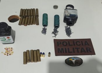 PM apreende munições após suspeita de tentativa de homicídio na zona rural de Nossa Senhora da Glória