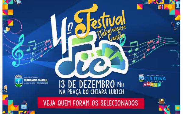 Secretaria de Cultura divulga canções selecionadas para o 4º Festival Itabaianense da Canção