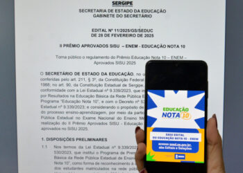 Secretaria de Estado da Educação divulga lista preliminar do Prêmio Educação Nota 10 na categoria Enem