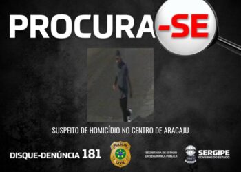 Polícia Civil divulga imagens do suspeito de homicídio cometido no Centro de Aracaju