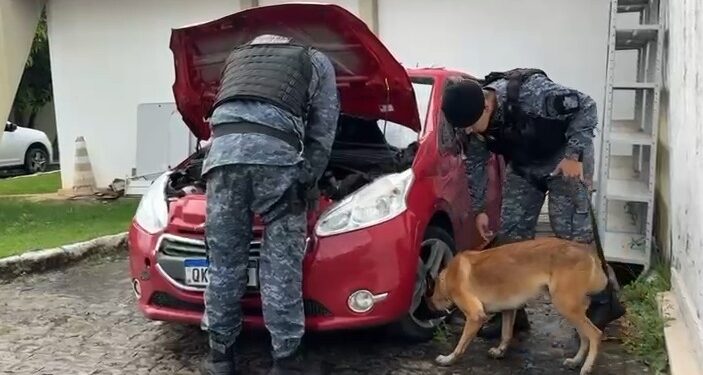 Após operação do Cope, Canil da PM encontra cocaína em motor do veículo