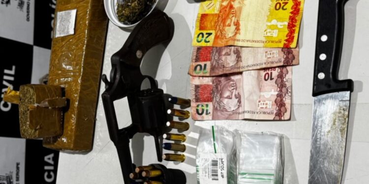 Polícia Civil apreende adolescente com 1 kg de maconha e arma de fogo em Estância
