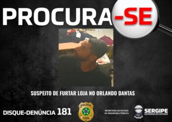 Polícia Civil divulga imagem de suspeito de dois furtos em loja na zona sul de Aracaju